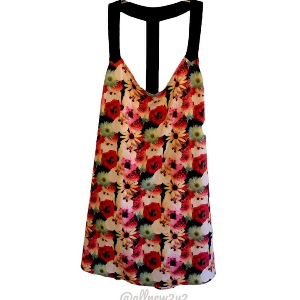 Topshop Floral dress with Black Accents